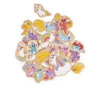 Janod - 24 magnets en bois aimantés J09645 - Licornes et dragons - Jeu magnétique dès 2 ans