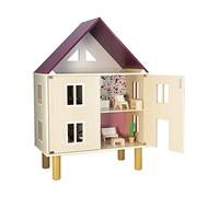 Janod - Maison de Poupée en Bois Twist - 11 Accessoires en Bois - Portes Magnétiques - Jouet en Bois FSC - 3 Ans, J06617