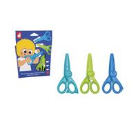 Janod - Set 3 ciseaux enfants dès 3 ans J07405 - 3 formes de découpe, bouts ronds, lames plastique