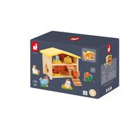 Janod – Jouet d'imitation enfant Mon Premier Poulailler – 9 poules et échelle – Bois FSC dès 18 mois
