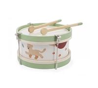 Janod - Mon Premier Tambour en Bois Sunshine - Instrument de Musique Enfant - Jouet d'Imitation et d'Éveil Musical - Peinture à l'eau - Dès 18 Mois, J07617