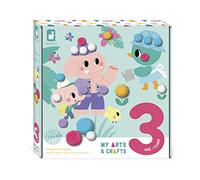 Janod - My Arts & Crafts - 3 Ans - Coffret Pompon - 4 Tableaux - Kit Loisir Créatif Enfant - Apprentissage Motricité Fine et Concentration - J07741