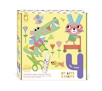 Janod, My Arts & Crafts, Découpage et Collage, Dès 4 Ans | 4 Tableaux, Ciseaux en Plastique, Bâton de Colle et 5 Papiers à Motifs, Activité Manuelle Enfant