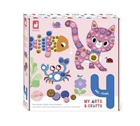 Janod - My Arts & Crafts - Dès 4 Ans - Gommettes Rondes - 4 Tableaux - Kit Loisir Créatif Enfant - J07742