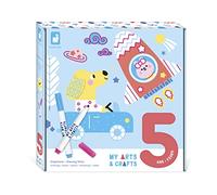 Janod, My Arts & Crafts, Kit de Graphisme Effaçable, Dès 5 Ans | 4 Tableaux Recto-Verso, 2 Feutres Bleu et Rose, Boucles, Ondulations et Symétrie, Premiers Tracés