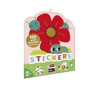 Janod - Pack 100 Gommettes - Pochette Stickers Autocollants Grand Format Thème Petites Bêtes du Jardin - Dès 18 Mois et + - Loisir Créatif Enfant - Apprentissage Motricité Fine et Concentration