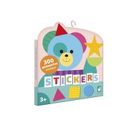 Janod - Pack 300 Gommettes - Pochette Stickers Autocollants Format 3x3cm - Formes Géométriques - Dès 3 Ans et + - Loisir Créatif Enfant - Apprentissage Motricité Fine et Concentration - J09192