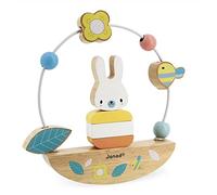 Janod Jouet d'éveil en bois Looping Basculo Lapin Pure J05149 - 3 fonctions, motricité fine, FSC