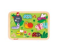 Janod Puzzle Chunky Le Jardin – Bois FSC, 7 pièces – Motricité fine dès 18 mois
