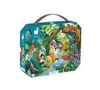 Janod - Puzzle Enfant Aventure Inca 100 Pièces - Jeu Educatif Motricité Fine et Concentration - Valisette Poignée - Fabriqué en France - Certifié FSC - Encres Végétales - Dès 6 ans, J02667