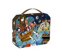 Janod - Puzzle Enfant Chasse au Trésor 36 Pièces - Jeu Educatif Motricité Fine et Concentration - Valisette Poignée - Fabriqué en France - Certifié FSC - Encres Végétales - Dès 4 ans, J02614