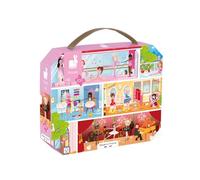 Janod - Puzzle Enfant Danse Académie 100 Pièces - Jeu Educatif Motricité Fine et Concentration - Valisette Poignée - Fabriqué en France - Certifié FSC - Encres Végétales - Dès 6 ans, J02616