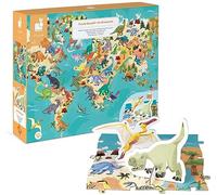 Puzzle éducatif géant Dinosaures 200 pcs - JANOD - Animaux - Mixte - 6 ans - 3D bleu TU