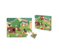 Janod Puzzle tactile Forêt – 20 pièces, 7 texturées + 1 poster