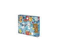 Janod, Puzzle Géant Tactile Animaux de la Forêt, 20 Pièces, Dès 2 Ans | 7 Pièces Texturées, Grosses Pièces, Poster Inclus, Carton, Format 65 x 50 cm