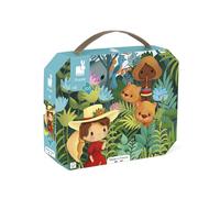 Janod, Puzzle Inspiré de Rousseau, 100 Pièces, Dès 6 Ans | Découverte de l'Art, Poster Inclus, Valisette, Carton FSC, Encres Végétales, Motricité Fine et Patience, Fabriqué en France