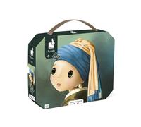 Janod, Puzzle Inspiré de Vermeer, 100 Pièces, Dès 6 Ans | Découverte de l'Art, Poster Inclus, Valisette, Carton FSC, Encres Végétales, Motricité Fine et Patience, Fabriqué en France