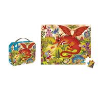 Janod – Puzzle éducatif Royaume des Dragons – 54 pièces + poster – Dès 5 ans – Fabriqué en France