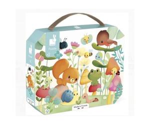 Janod, Puzzle Les Compagnons du Jardin, 20 Pièces, Dès 2 Ans | Grosses Pièces, Poster Inclus, Observation, Dextérité et Patience, Carton FSC, Encres Végétales, Fabriqué en France