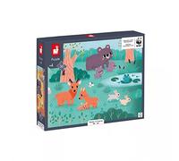 Janod - Puzzle Panoramique 4 Saisons - 36 Pièces en Carton FSC - Puzzle Animaux - 1 Mètre de Long - Fabriqué en France - Partenariat WWF - Dès 4 Ans, J08645