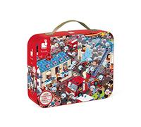 Janod – Puzzle d'observation Pompiers de l'Extrême 208 pièces Multicolore Valisette