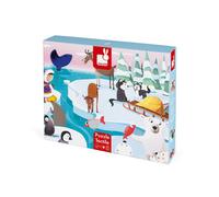 Janod – Puzzle tactile 20 pièces La vie sur la banquise – 7 pièces texturées – Dès 2 ans