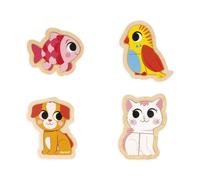 JANOD-Puzzles Evolutifs Janod Animaux de compagnie - 4 unités