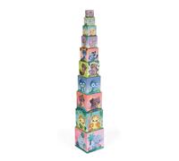 Janod – Jeu d'éveil Pyramide Carrée Les Animaux Tous Mignons