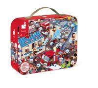 Janod – Puzzle d'observation Pompiers de l'Extrême 208 pièces Multicolore Valisette