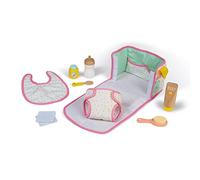 Janod, Sac Nursery, Table à Langer et 8 Accessoires, Dès 2 Ans | Pour Poupons de 36 à 42 cm, Sac en Tissu avec Poches, Accessoires en Bois FSC, Biberon, Couche, Bavoir et Cotons