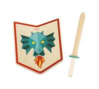 Janod - Set Chevalier Dragon - Bouclier et Épée en Bois - Jouet d'imitation - Jeu de Plein Air - Jeu Educatif Imagination et Motricité - Certifié FSC - Dès 3 Ans, J03171, Vert