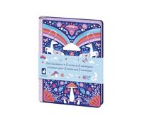 Janod - Set d'Invitations 8 Cartes Licorne - 8 Enveloppes - Pochette de Rangement et 1 Planche d'Autocollants - Invitation Anniversaire - Stickers Licorne - Idéal pour 8 Invités - 6 Ans et + - J08933