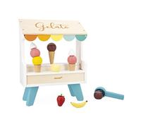 Janod - Stand de Glaces en Bois - 14 Accessoires Magnétiques - Jouet d'Imitation - Jouet en Bois FSC - Dès 3 Ans, J06558