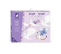 Janod, Step by Step Drawing Fantasy, Kit Dessin, 20 Modèles, Dès 7 Ans | 25 Feuilles d'Entraînement, Crayon de Papier et Gomme, Dessins Décomposés par Étapes, Concentration