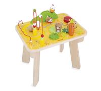 Janod - Table d'Activités en Bois Thème Ferme - 8 Activités pour Enfants - Hauteur Plateau 32cm - Jouet d'Éveil - Développement Motricité Fine - Table en Bois FSC - Dès 12 Mois, J03321
