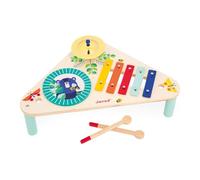 Janod - Table Musicale en Bois Gioia - 3 Instruments de Musique Enfant - Jouet d'Imitation et d'Éveil Musical - Peinture à l'eau - Dès 12 Mois,J07655