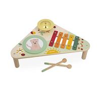 Janod - Table Musicale en Bois Sunshine - Instrument de Musique Enfant - Jouet d'Imitation et d'Éveil Musical - Peinture à l'Eau - Dès 12 Mois, J07616