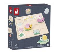 Janod - Tableau À Double Entrée - Idéal préparation Maternelle et Petite Section - 18 Accessoires en Bois + 57 Cartes - Jouet Educatif Enfant - Dès 4 Ans, J05086