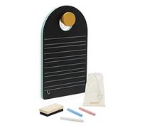 Janod Tableau noir nomade recto-verso – 3 craies, 1 brosse, 1 sac – Bois FSC – 3+ ans