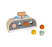 Janod - Tap Tap Sweet Cocoon - Jouet en Bois 3 en 1, Tap tap, Encastrement et Boîte à Formes - Jeu d'Éveil Certifié FSC - Dès 1 An, J04409