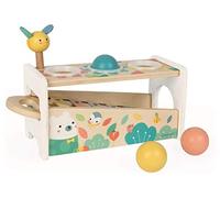 Janod - Tap Tap Xylo Pure - Jouet en Bois 2 en 1 - Jeu d'Éveil Musical et d'Adresse - Avec 3 Balles + Marteau + Xylophone - Dès 1 an, J05155