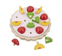 JANOD - Tarte aux Fruits en Bois FSC Twist - Jouet d'Imitation et d'Imagination - 15 Accessoires en Bois - Diamètre 19 cm - Dès 2 Ans, J06628