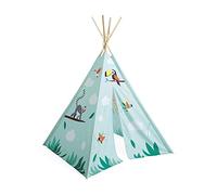 Janod - Tipi Enfant Tropik - Décoration Chambre Enfant - Hauteur 160 cm - Sac de Transport Inclus - Certifié FSC - Peinture à l'Eau - dès 2 Ans, J08263 Bleu