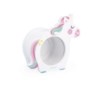 Janod Tirelire Licorne J04655 – Face transparente, ouverture magnétique, bois FSC, dès 3 ans