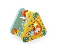Janod, Tropik, Triangle Multi-Activités, Dès 12 Mois | 7 Activités, Labyrinthe, Miroir, Engrenages à Visser, Boulier et Bâton de Pluie, Motricité Fine
