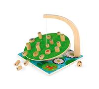 Janod, Waterlily Challenge, Jeu d'Adresse en Bois Dès 6 Ans | Jeu d'Équilibre sur le Thème de la Mare, Plateau avec Nénuphar et 42 Pions, Concentration, De 2 à 6 joueurs