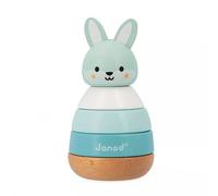 Janod, WWF, Empilable Lapin, Dès 12 Mois | Jouet d'Eveil Premier Âge, 4 Pièces à Empiler, Tige en Bois et sur Élastique, Motricité Fine et Dextérité