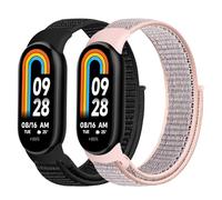 Janpso Janson 2 pièces de bracelets compatibles avec Xiaomi Mi Band 8, bracelet de remplacement en nylon respirant réglable pour Xiaomi Smart Band 8 adapté aux hommes et aux femmes