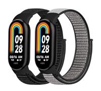 Janpso Janson 2 pièces de bracelets compatibles avec Xiaomi Mi Band 8, bracelet de remplacement en nylon respirant réglable pour Xiaomi Smart Band 8 adapté aux hommes et aux femmes