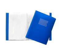 Janrax Cahier de présentation 150 Pochettes Plastique avec couverture souple Bleu A4
